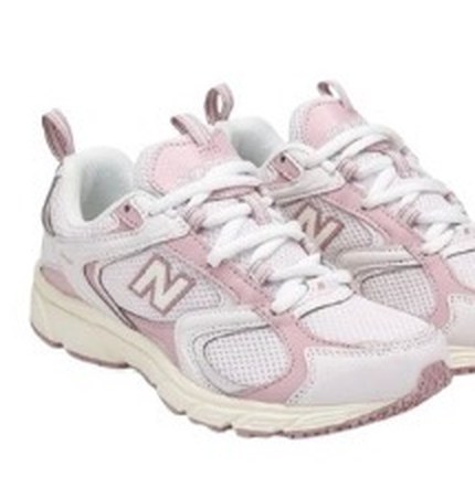 Pink and white running sneakers